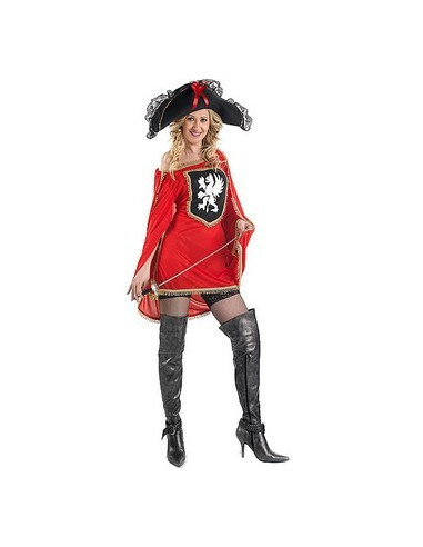 Disfraz de Mosquetera rojo sexy