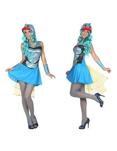 Disfraz de Pez azul mujer