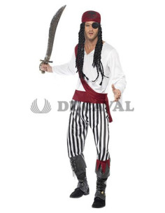 Disfraz pirata pantalón rayas