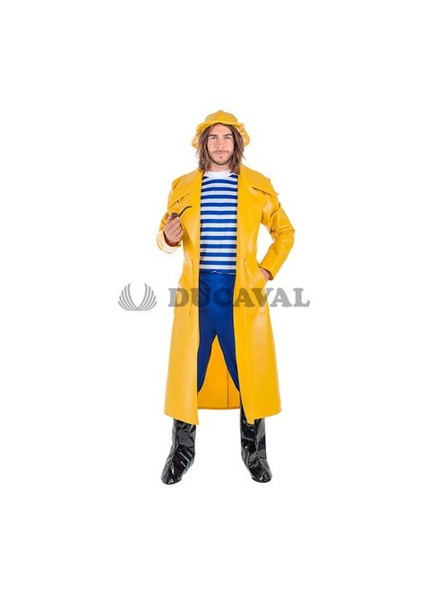 Disfraz de capitán pescador amarillo para adulto