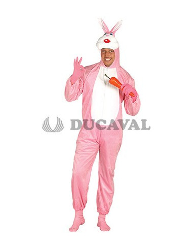 Disfraz de Conejo rosa adulto