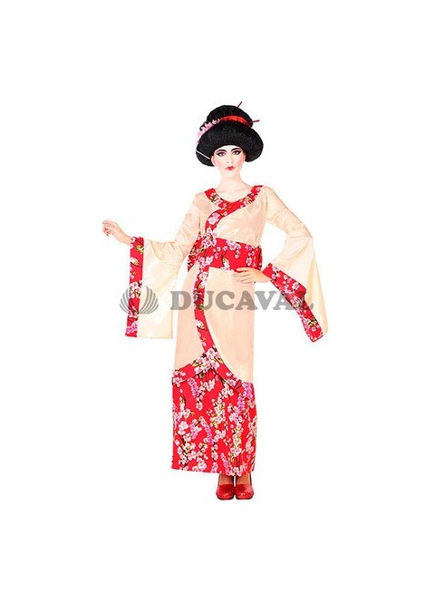 Disfraz gótico de mujer geisha rojo - FiestasMix