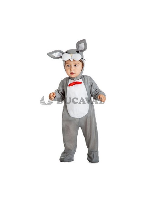 Disfraz conejo gris bebé