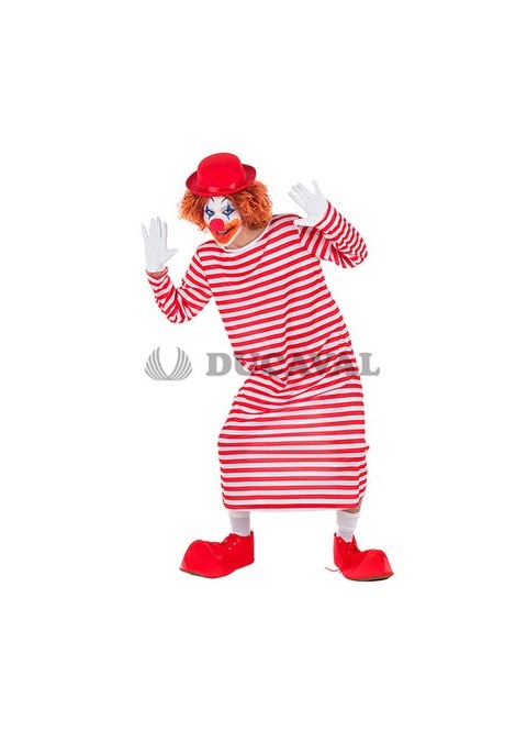Disfraz payaso rayas largo