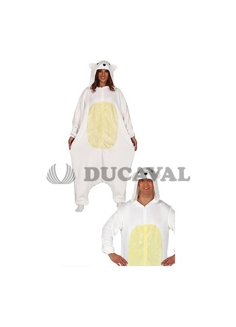 Disfraz oso polar kigurumimi adulta