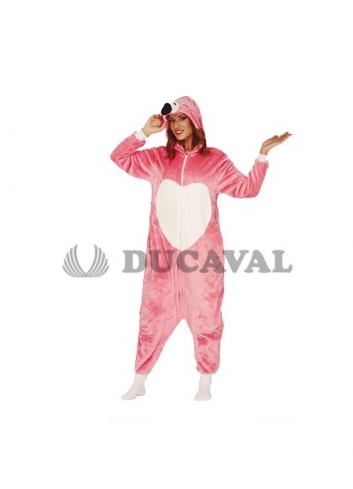 Disfraz flamenco kigurumimi adulta