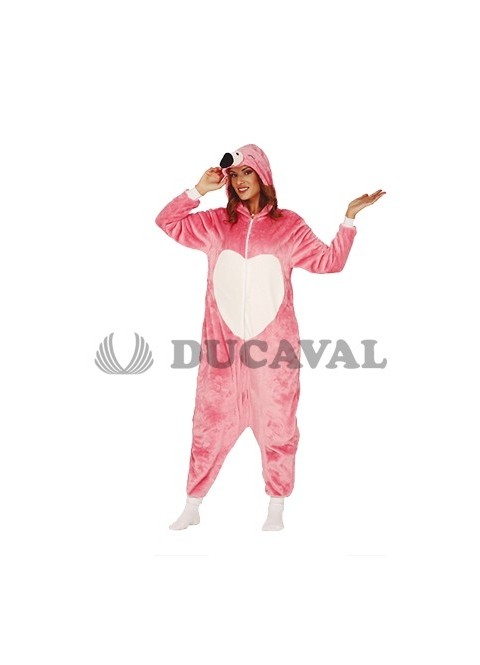 Disfraz flamenco kigurumimi adulta