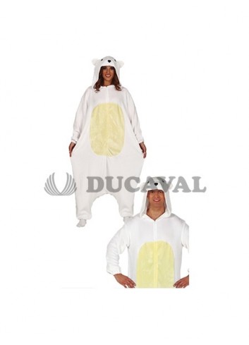 Disfraz oso polar kigurumimi adulta