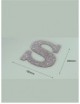 Letra S con purpurina plata 180 x 200 mm
