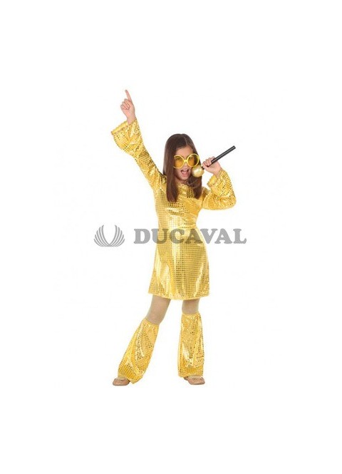 Disfraz disco dorado niña - Disfraces Ducaval