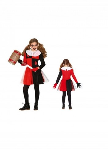 Disfraz de Arlequin Harley Quinn Joker para niña