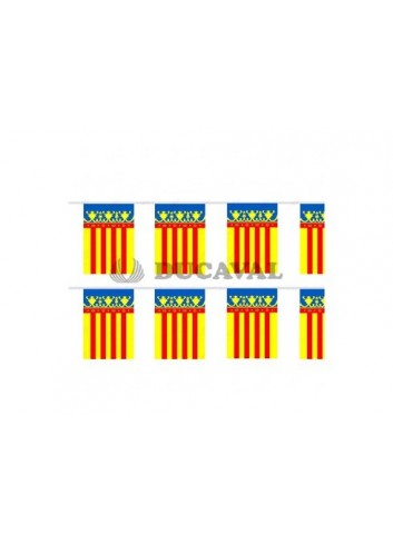 Guirnalda bandera de tela de la comunidad valenciana mediana
