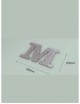 Letra M con purpurina plata 298 x 200 mm