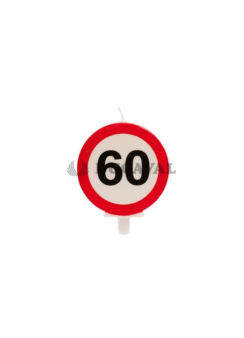 Vela 60 cumpleaños señal prohibido - Disfraces Ducaval