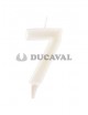 Vela fluorescente amarillo nº7 - Disfraces Ducaval