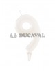 Vela fluorescente amarillo nº9 - Disfraces Ducaval