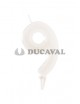 Vela fluorescente amarillo nº9 - Disfraces Ducaval