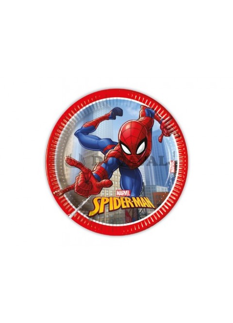 Platos de spiderman 20cm 8u.