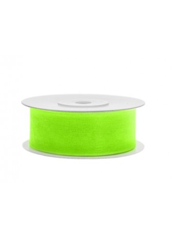 Cinta verde neón chifón 2.5cm x 25m  Disfraces Ducaval