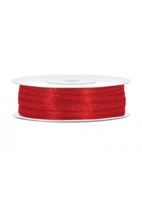 Cinta roja satín 0.3cmX25m  Disfraces Ducaval