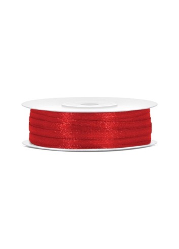 Cinta roja satín 0.3cmX25m  Disfraces Ducaval