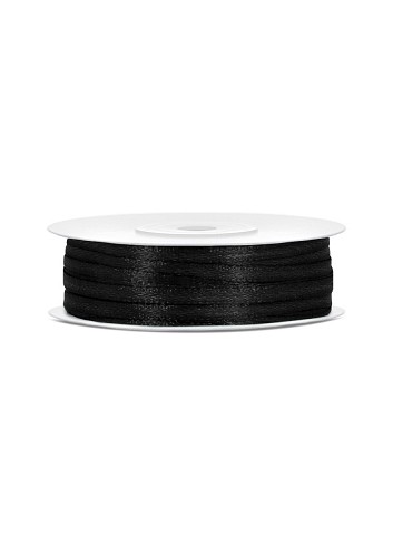Cinta negra satín 0.3cmX25m  Disfraces Ducaval