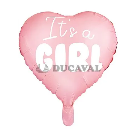 Globo foil corazón rosa Es una niña 48cm