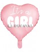 Globo foil corazón rosa Es una niña 48cm