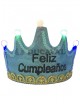Diadema corona azul feliz cumpleaños con luz - Disfraces Ducaval