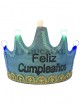 Diadema corona azul feliz cumpleaños con luz - Disfraces Ducaval