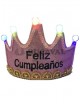 Diadema corona rosa feliz cumpleaños con luz - Disfraces Ducaval