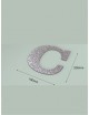 Letra C con purpurina plata 190 x 200 mm