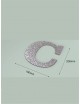 Letra C con purpurina plata 190 x 200 mm