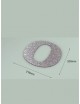Letra O con purpurina plata 218 x 200 mm
