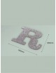Letra R con purpurina plata 233 x 200 mm