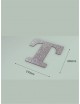 Letra T con purpurina plata 210 x 200 mm