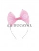 Diadema rosa lazo con purpurina