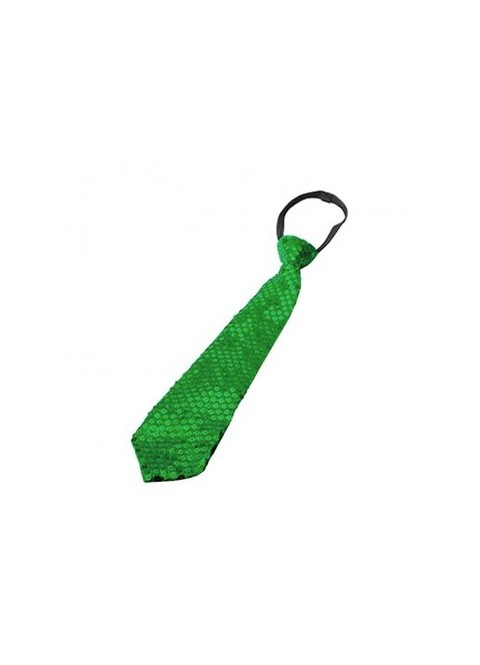 Corbata lentejuelas verde- ¡Brilla con estilo!