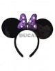 Diadema Minnie lazo morado lentejuelas
