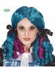 Peluca azul y morada con rizos ideal para disfraces de Halloween