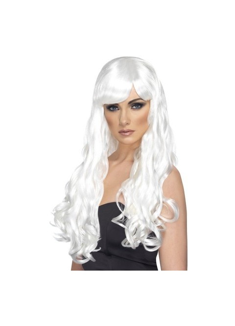 Peluca Desire rizos blanca - Disfraces Ducaval