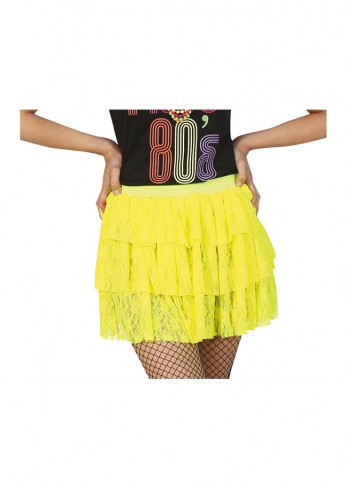 Falda años 80 amarillo neon | Ducaval | Envías 24/48 horas 