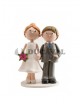 Pareja boda clay cogidos mano 13 cm
