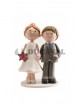 Pareja boda clay cogidos mano 13 cm
