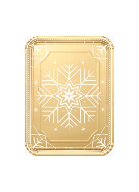 Bandejas navideñas Winter oro 25cm | Ducaval | Envías 24/48 horas 