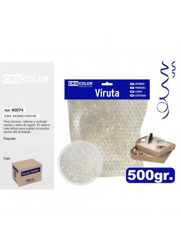 Viruta celofan blanco 500 gr. Ducaval envios 24/48 horas