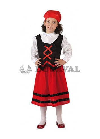 Disfraz de Pastora rojo y negro