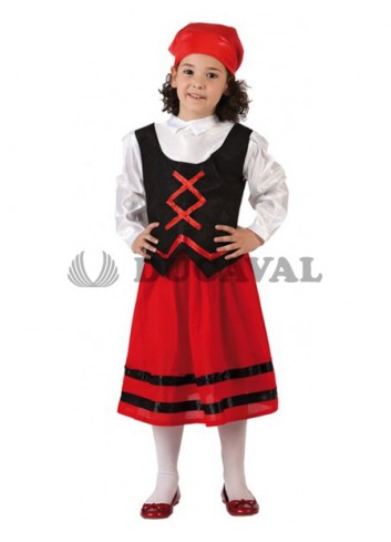 Disfraz de Pastora rojo y negro