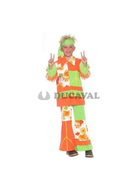 Disfraz hippy naranja