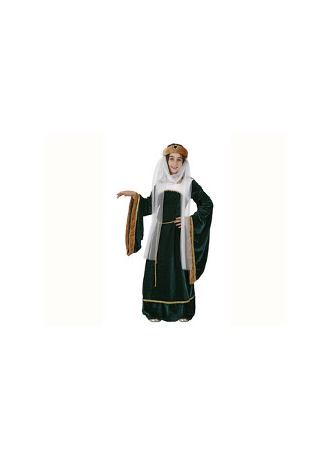 Disfraz dama medieval verde T3-4 - Disfraces Ducaval